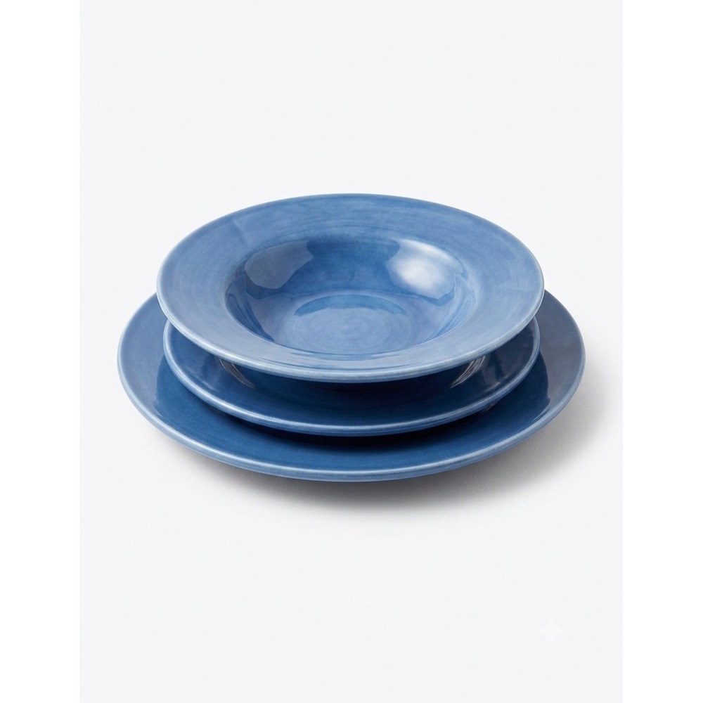 Pottery Barn Sausalito Stoneware 3 Piece Place Setting‎ Dinner Salad Soup Bowl